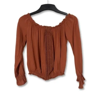 Terracotta Off-Shoulder Blouse - Size XS