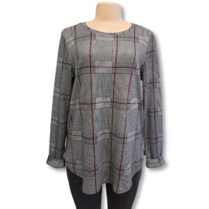Miladys Glen Plaid Long Sleeve Top – Size S
