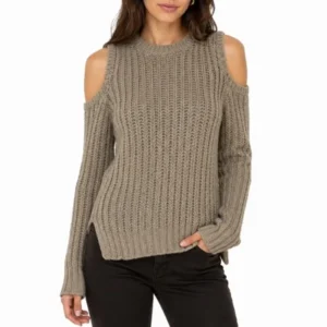 BCBGMAXAZRIA Cold Shoulder Ribbed Knit Sweater – Size XXS