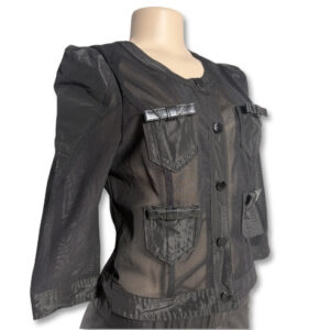Black Sheer Mesh Cropped Jacket – Size L