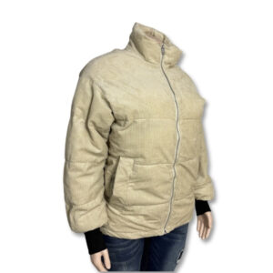 Jack & Jones Beige Corduroy Puffer Jacket – Size XL