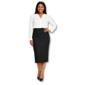Finnigan’s by Truworths Black Jacquard Midi Pencil Skirt – Size 32