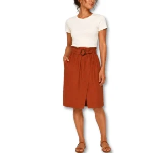 Cotton On Rust Paperbag Midi Skirt – Size Small