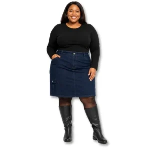 Dark Wash Denim Skirt – Size 22 / 46