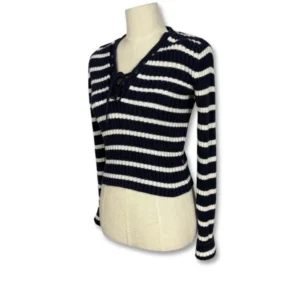 Abercrombie & Fitch Navy Stripe Knit Sweater – Size M