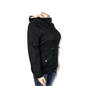 H & M Black Hooded Sherpa-Lined Jacket – Size 16