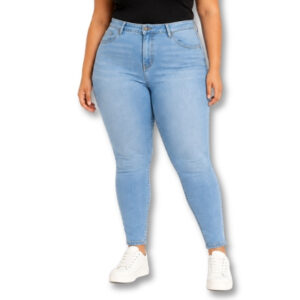 Light Wash High-Waisted Skinny Jeans – Size 38