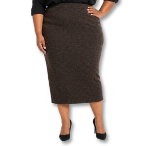 Brown Knit Midi Pencil Skirt – Size XL