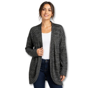 Charcoal Marl Open Front Cardigan – Size S