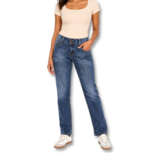 Blue Mid-Rise Straight Leg Jeans – Size 8