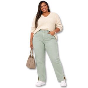 Missguided Tall Sage Green High-Waisted Straight Leg Jeans - Size 16
