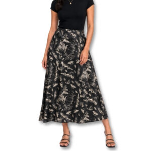 Black & Cream Scenic Print Skirt – Size S