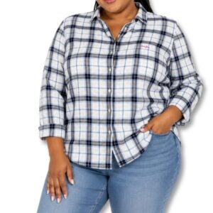 Aca Joe Blue & White Slim Fit Check Shirt - Size XXL