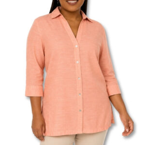 Woolworths Classic Collection Peach Button-Up 3/4 Sleeve Shirt – Size 12