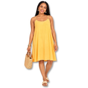 Contempo Light Orange Sleeveless Cami Dress – Size 12