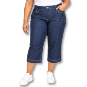 Dark Blue Denim Capri Pants – Size 20