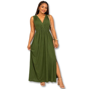 Olive Green Maxi Dress – Size 10