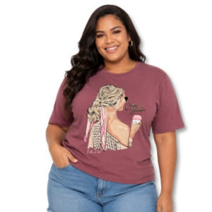 OBR Denim Mauve Graphic T-Shirt – Size 44