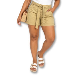 Kelso Casual Beige Cotton Shorts - Size 10