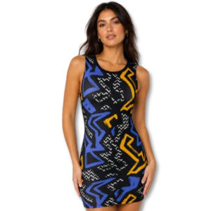 Top Shop Abstract Print Bodycon Mini Dress - Size S