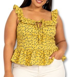 Identity Yellow Ruffle Top – Size 38