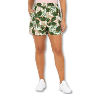 Green Tropical Leaf Print Shorts – Size 34