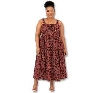Printed Midi Dress with Paisley Pattern – Size 44