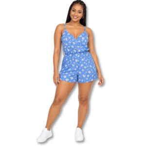 Blue Floral Playsuit – Size XS