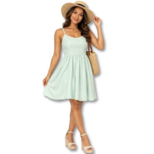 H&M Mint Green Lace Bodice Fit & Flare Dress – Size S