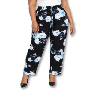 Black & Blue Floral Pants – Size 2XL