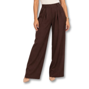Woolworths Chocolate Brown Wide-Leg Trousers – Size 8