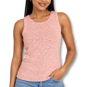 Soft Pink Knitted Sleeveless Top – Size S