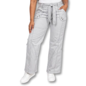 Woolworths Light Grey Cotton Cargo Pants – Size 10