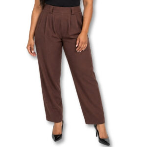 Woolworths Brown Tailored Trousers with Pleated Front – Size 10