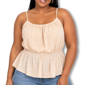 Refinery Soft Peach Spotted Cami Top – Size 14