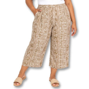Marien Hall Beige Printed Cropped Pants – SA Size 18