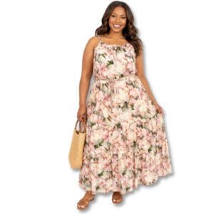Floral Tiered Maxi Dress – Size 40