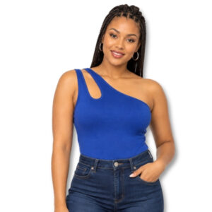 Refinery Blue One-Shoulder Bodysuit – Size M