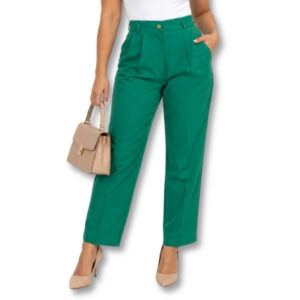 Finngans Green High-Waisted Pleated Trousers – Size 34