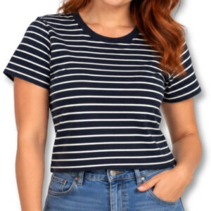 Country Road Navy & White Striped T-Shirt – Size M