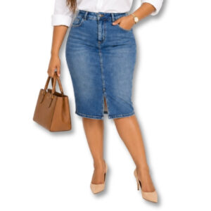 RE:DENIM Blue Denim Pencil Skirt – Size 10