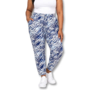 Blue & White Printed Jogger Pants – Size 40