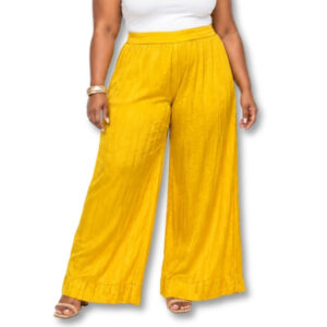 ZARA Mustard Yellow Wide-Leg Pants – Size XL