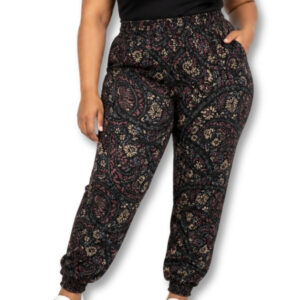 Black Printed Jogger Pants – Size XL
