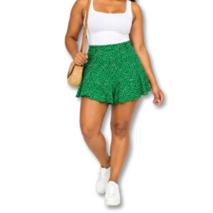 Zara Green Polka Dot Flared Culotte Shorts – Size M