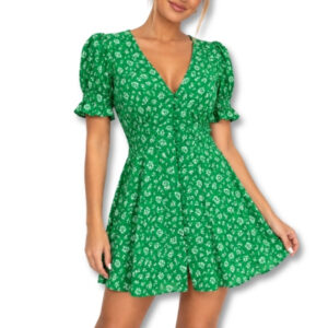 Forever New Green Floral Mini Dress – Size 6