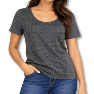 Grey Short Sleeve Textured T-Shirt – Size SS