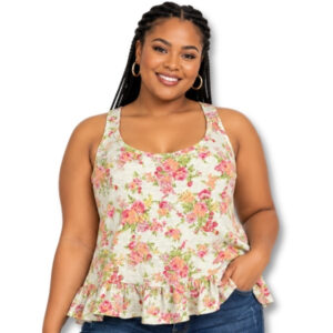 Forever New Floral Ruffle Hem Tank Top – Size 14
