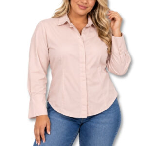 Studio W Soft Pink Long Sleeve Button-Up Shirt – Size 12