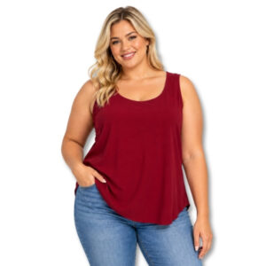 Burgundy Sleeveless Top – Size 38